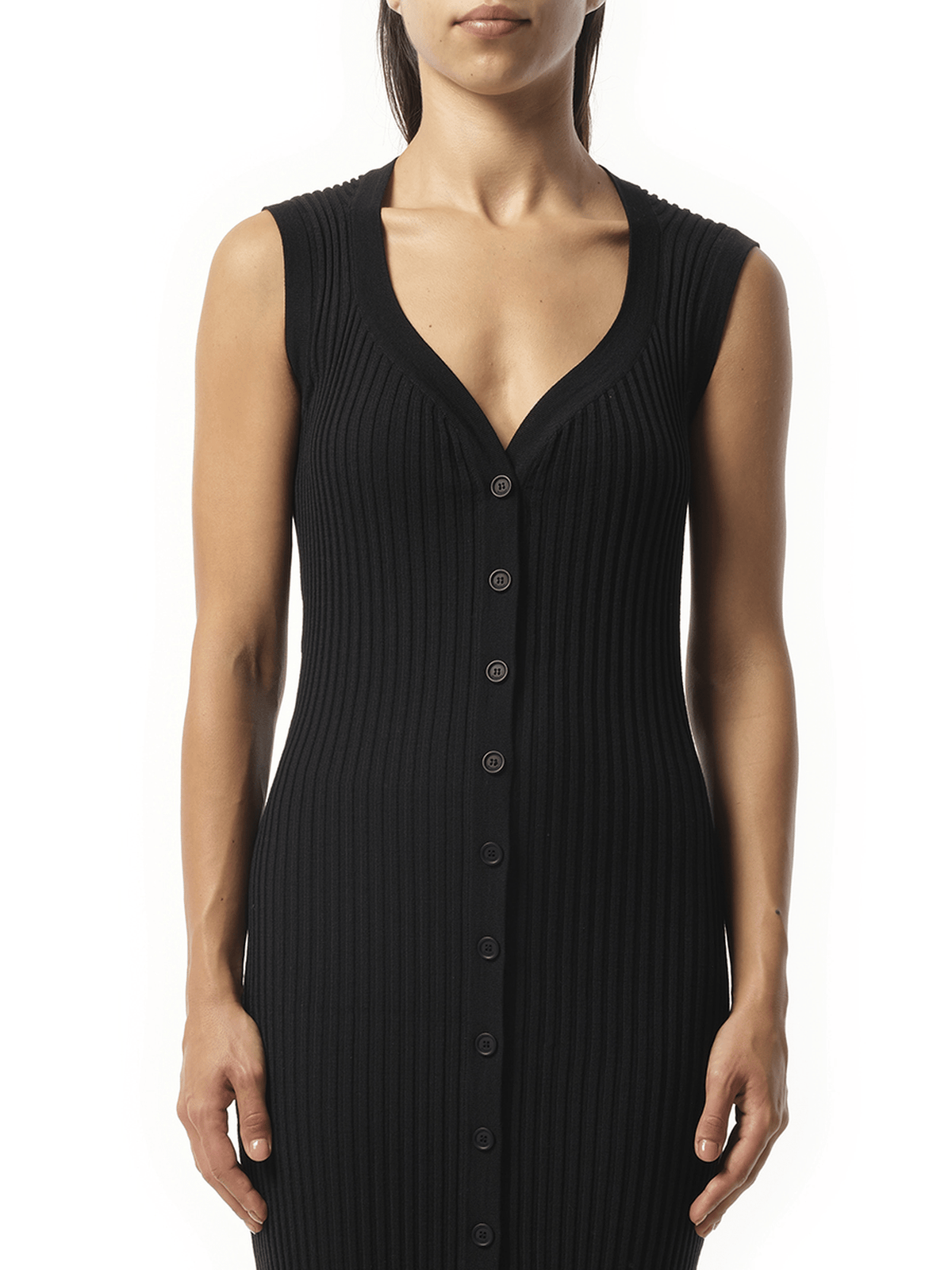 Long Knit Dress in Black