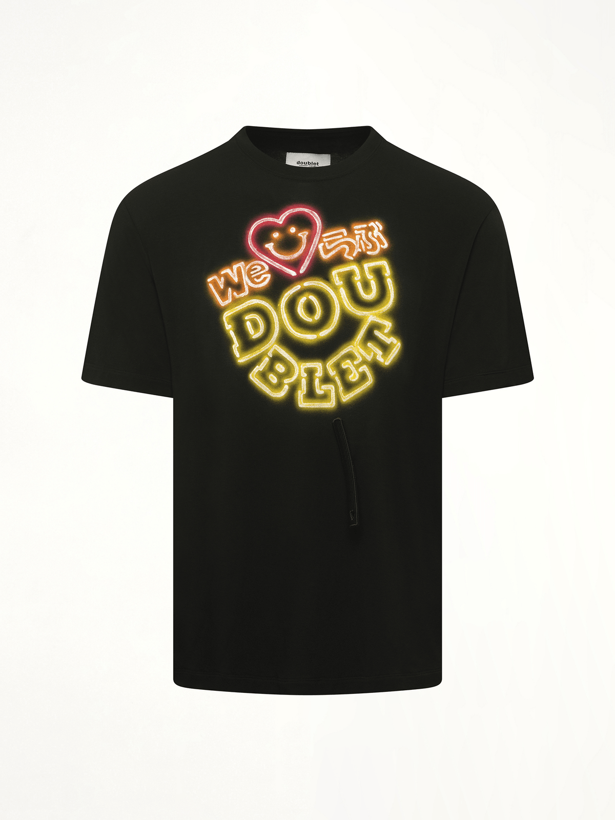 Big Doublet Neon Paint Fan Service T-Shirt in Black