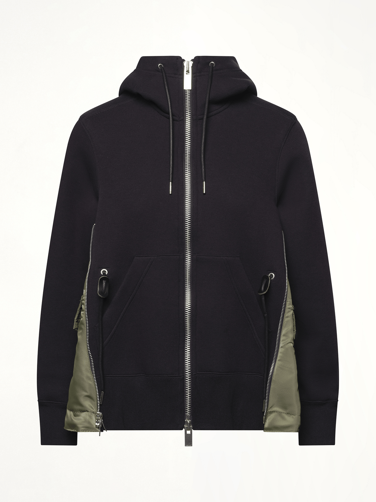 Sponge Sweat Nylon Twill Hoodie in Navy/Khaki