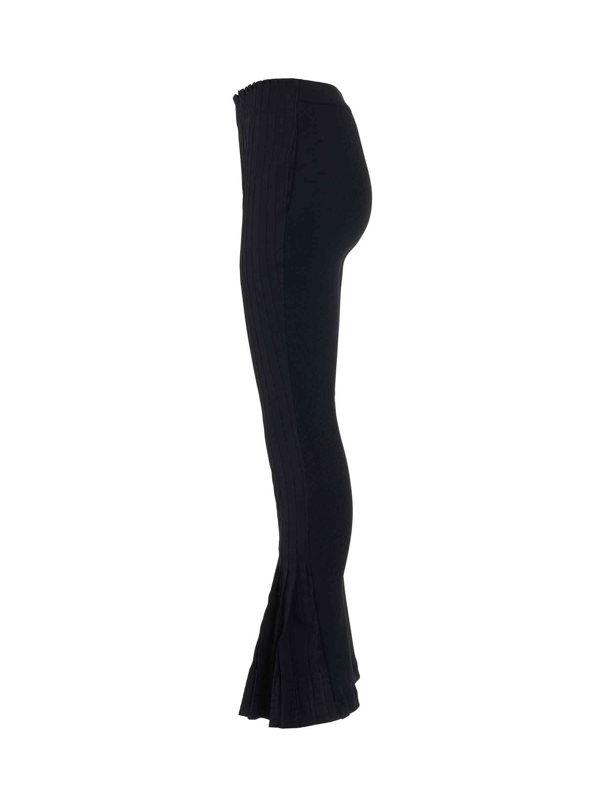 Cotton Gabardine Pleated Pants in Black