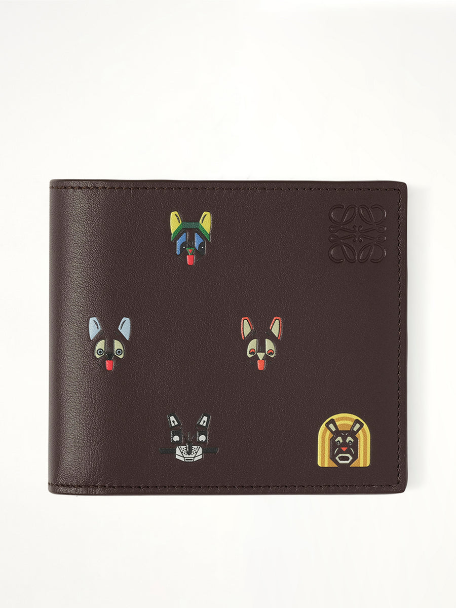 Bifold Wallet Allover Cats in Brown
