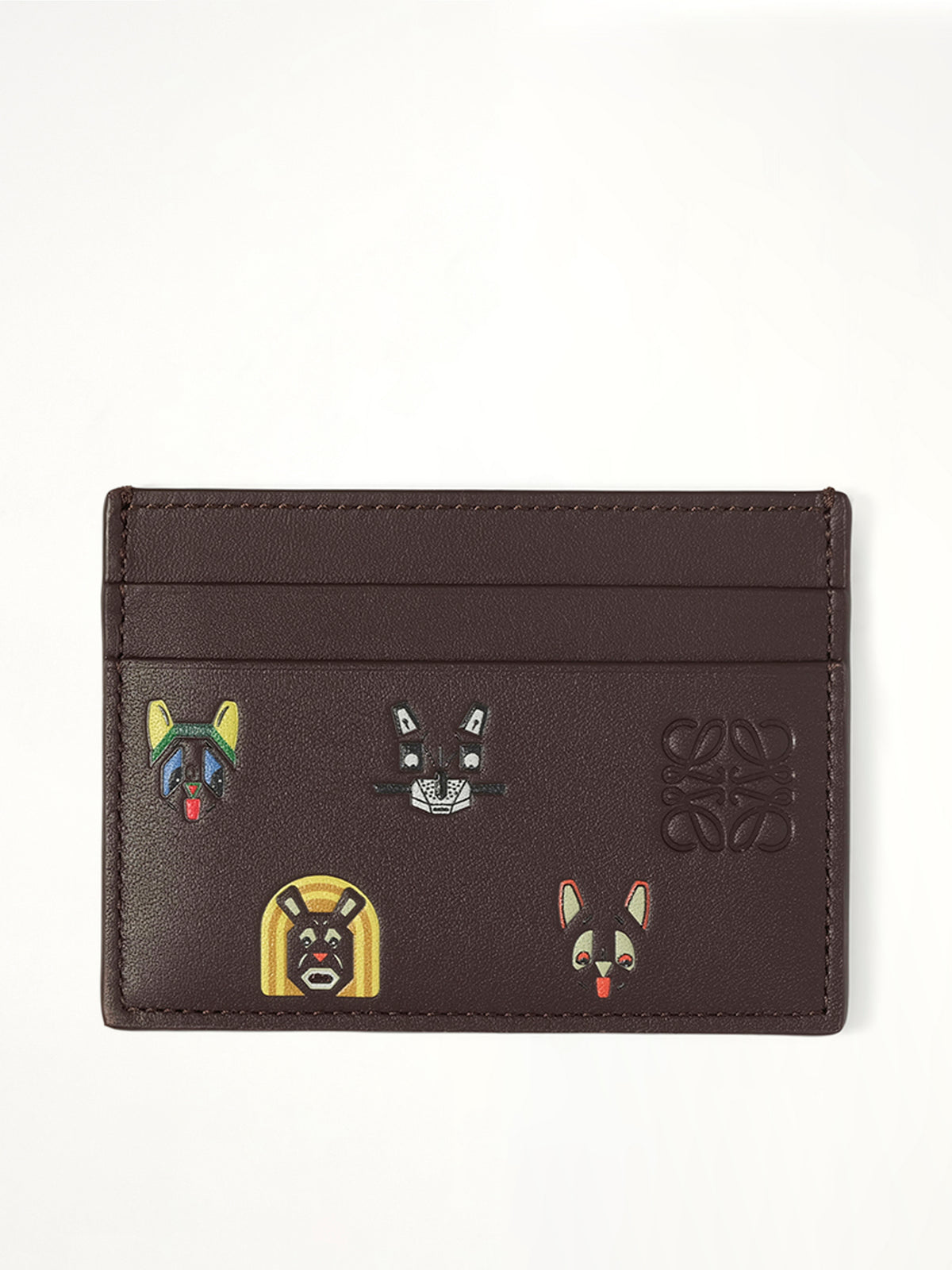 Plain Cardholder Allover Cats in Brown