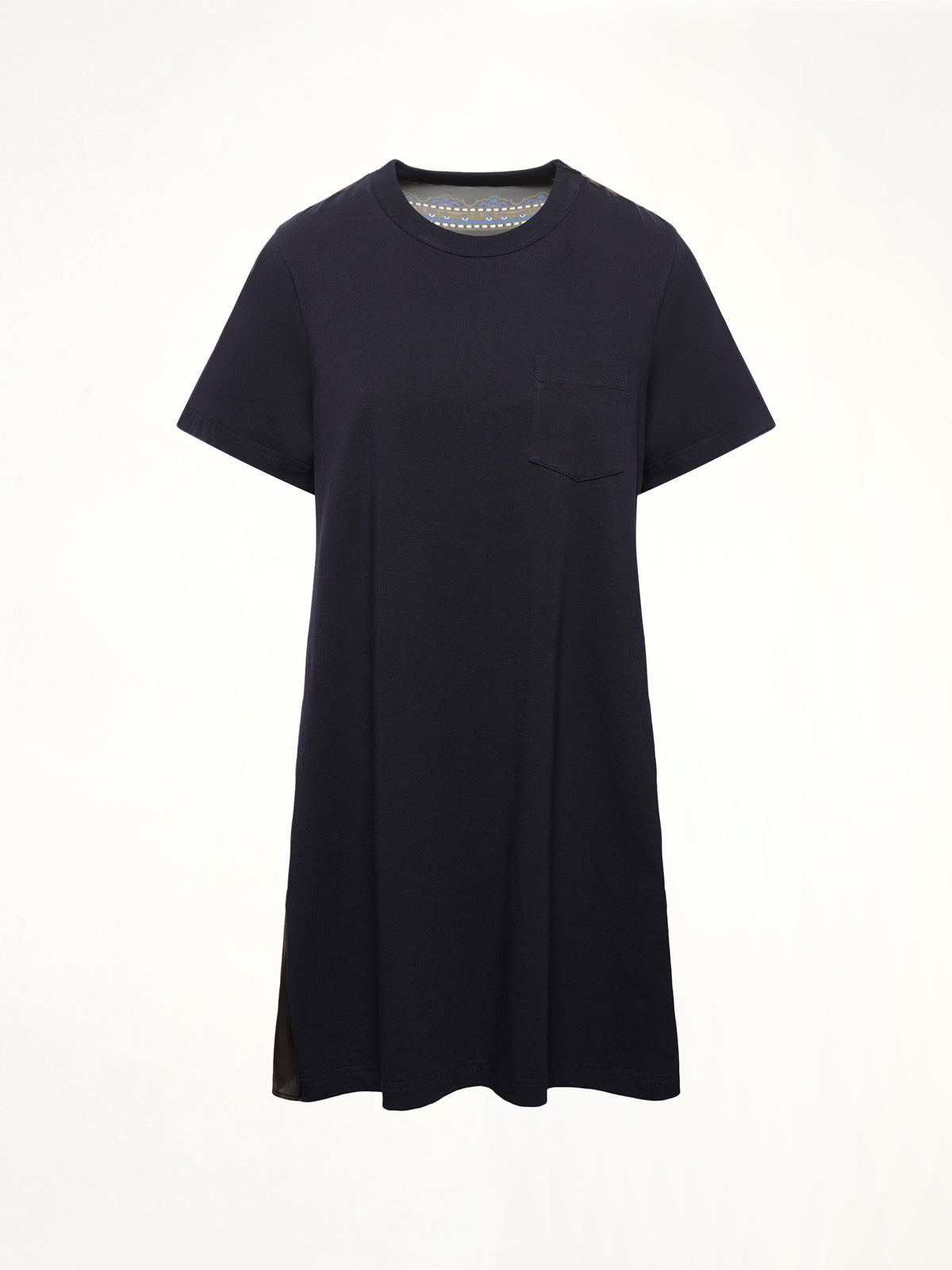 Paisley Print x Cotton Jersey Dress in Navy/Khaki