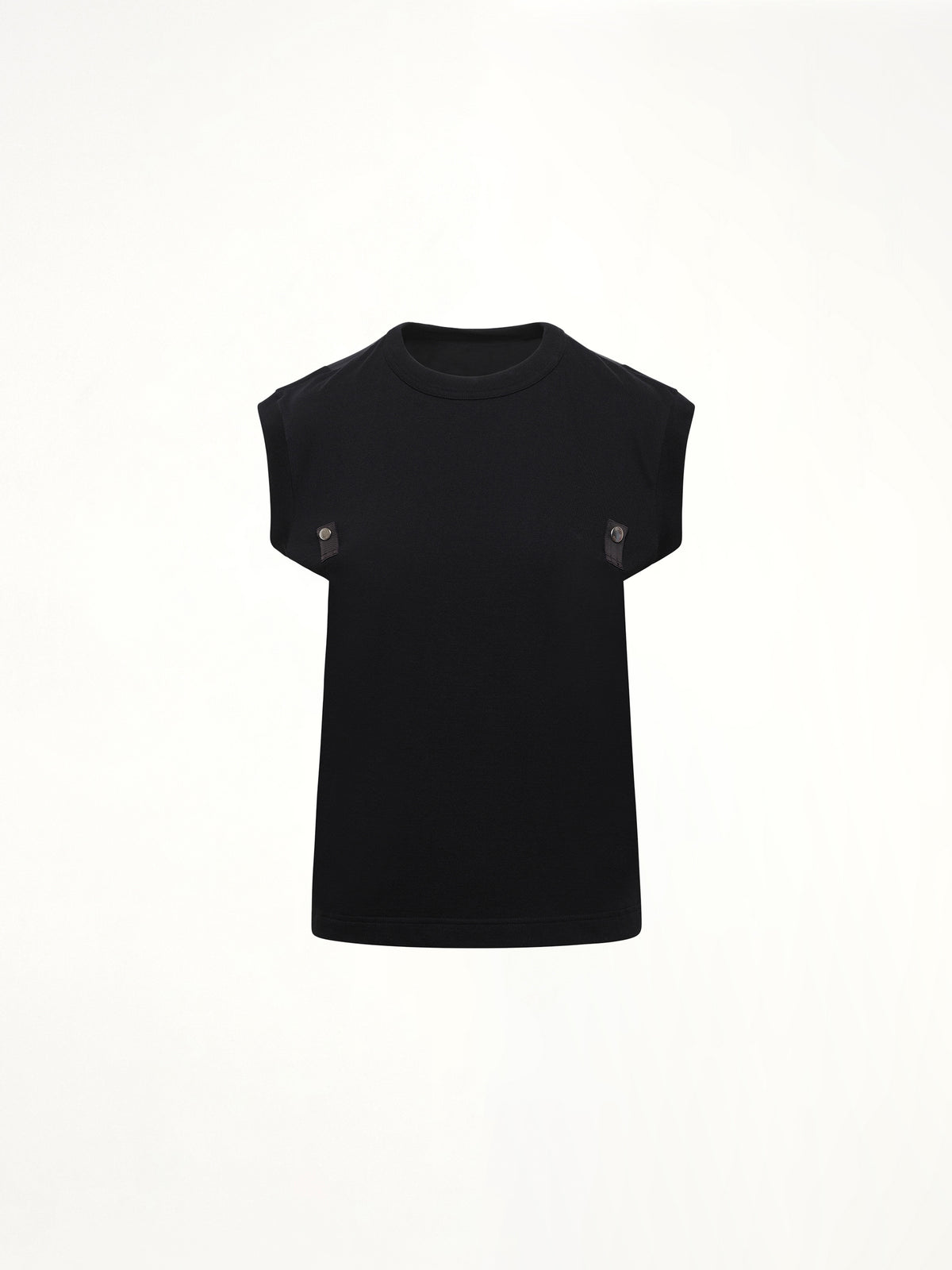 Cotton Jersey x Nylon Twill T-Shirt in Black