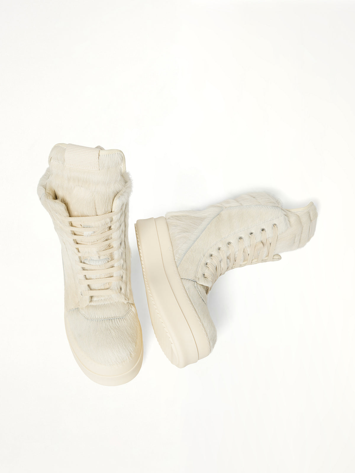 Fur Megageobasket in Milk Top View | RICK OWENS