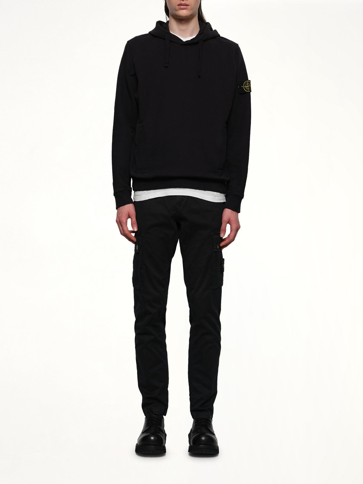 6100029 Cotton Fleece Hoodie in Black