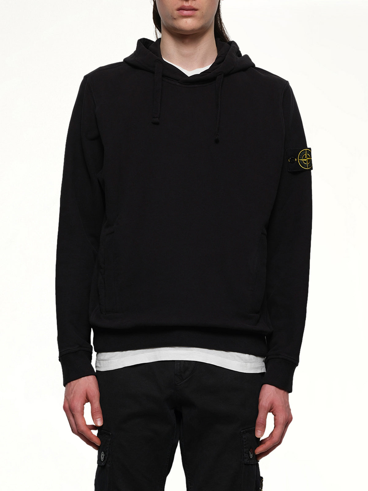 6100029 Cotton Fleece Hoodie in Black
