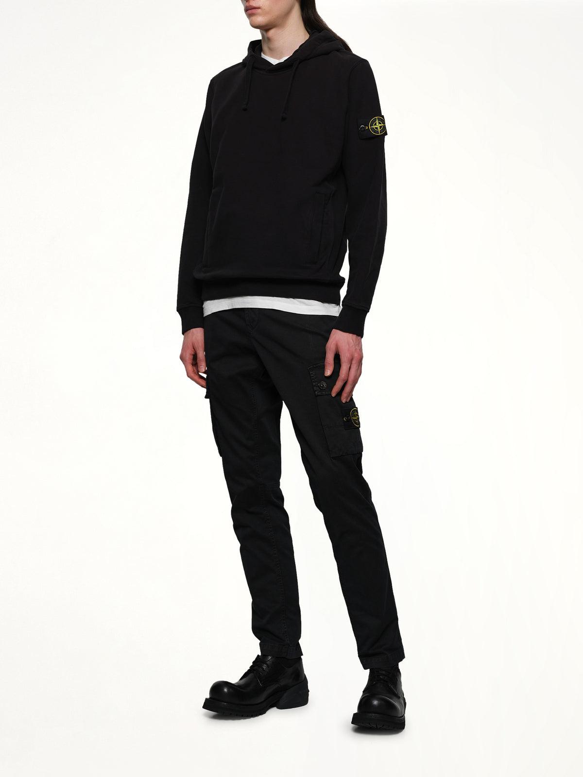 6100029 Cotton Fleece Hoodie in Black