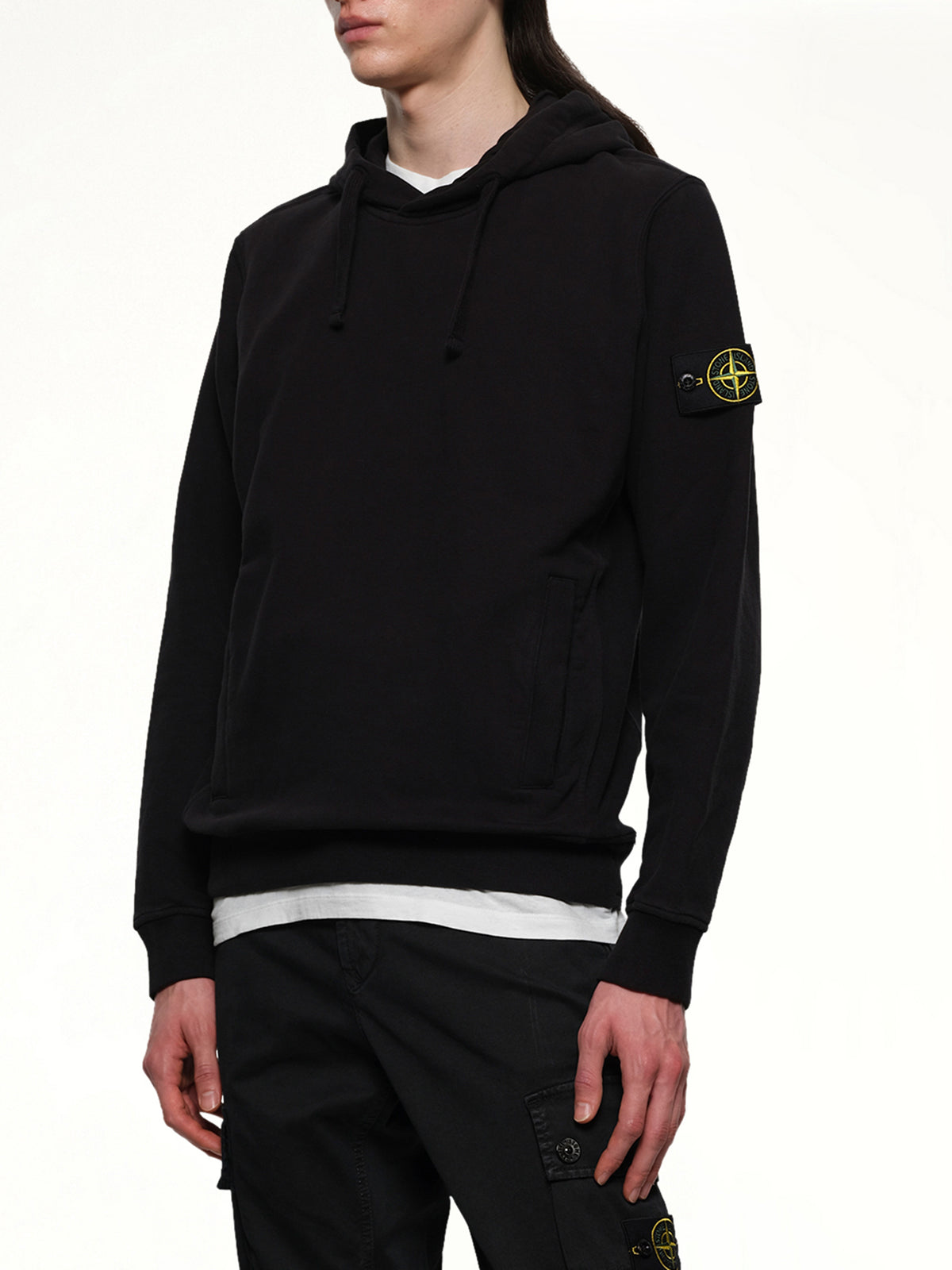 6100029 Cotton Fleece Hoodie in Black