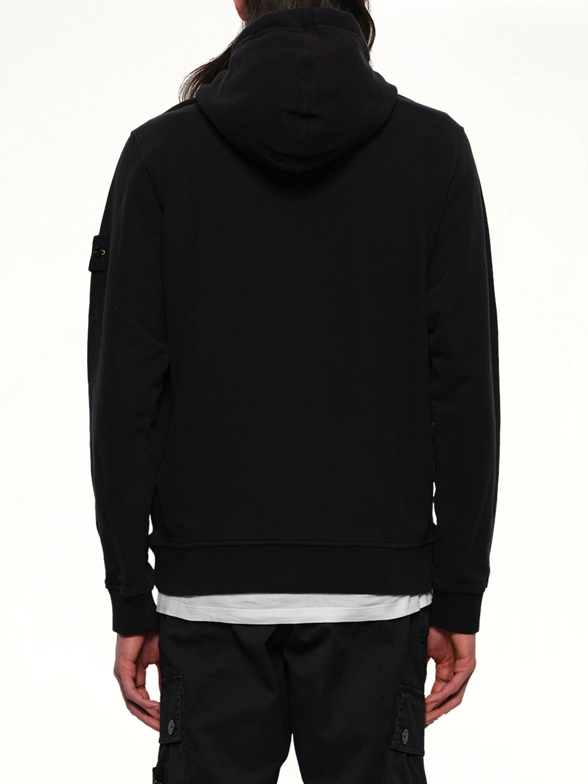6100029 Cotton Fleece Hoodie in Black