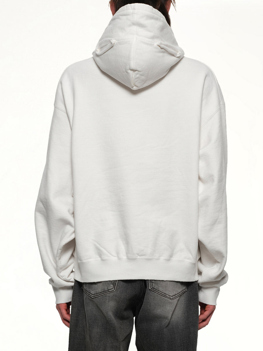 Villain Cover Print Hoodie in White