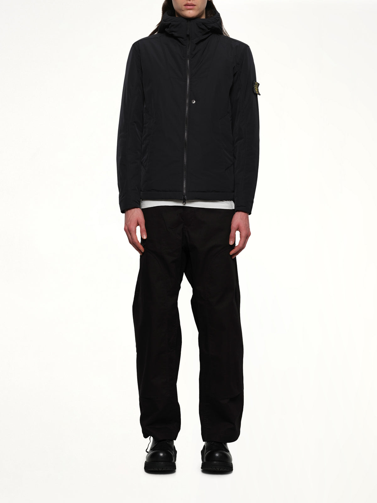 410004 Micro Twill Hooded Jacket in Black