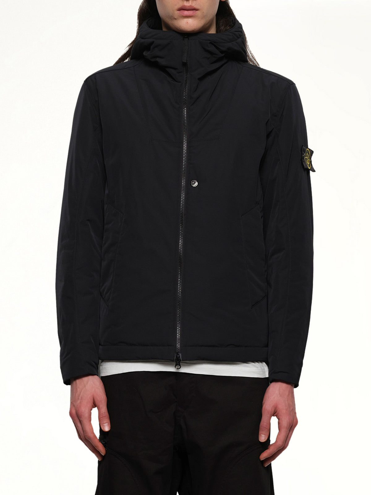 410004 Micro Twill Hooded Jacket in Black