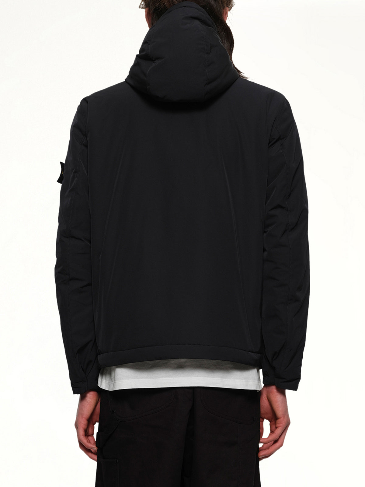 410004 Micro Twill Hooded Jacket in Black