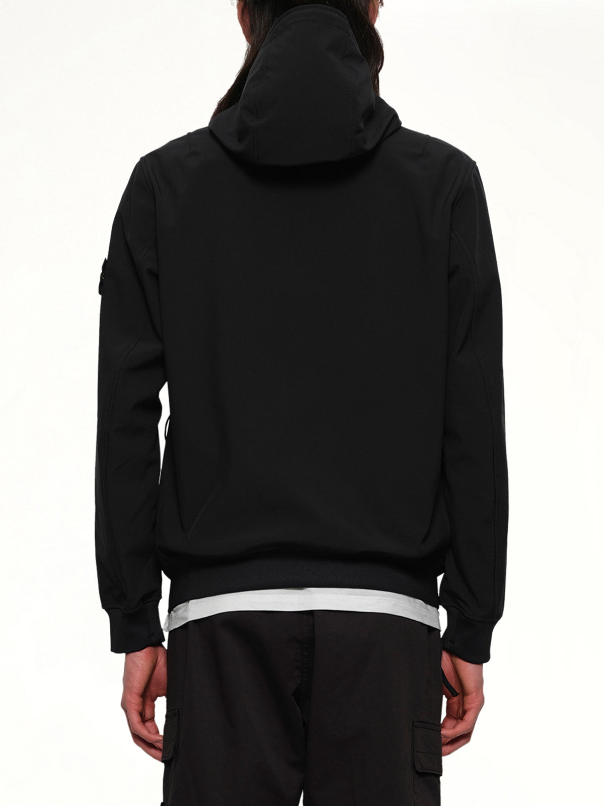 Q100004 Soft Shell Hooded Jacket in Black