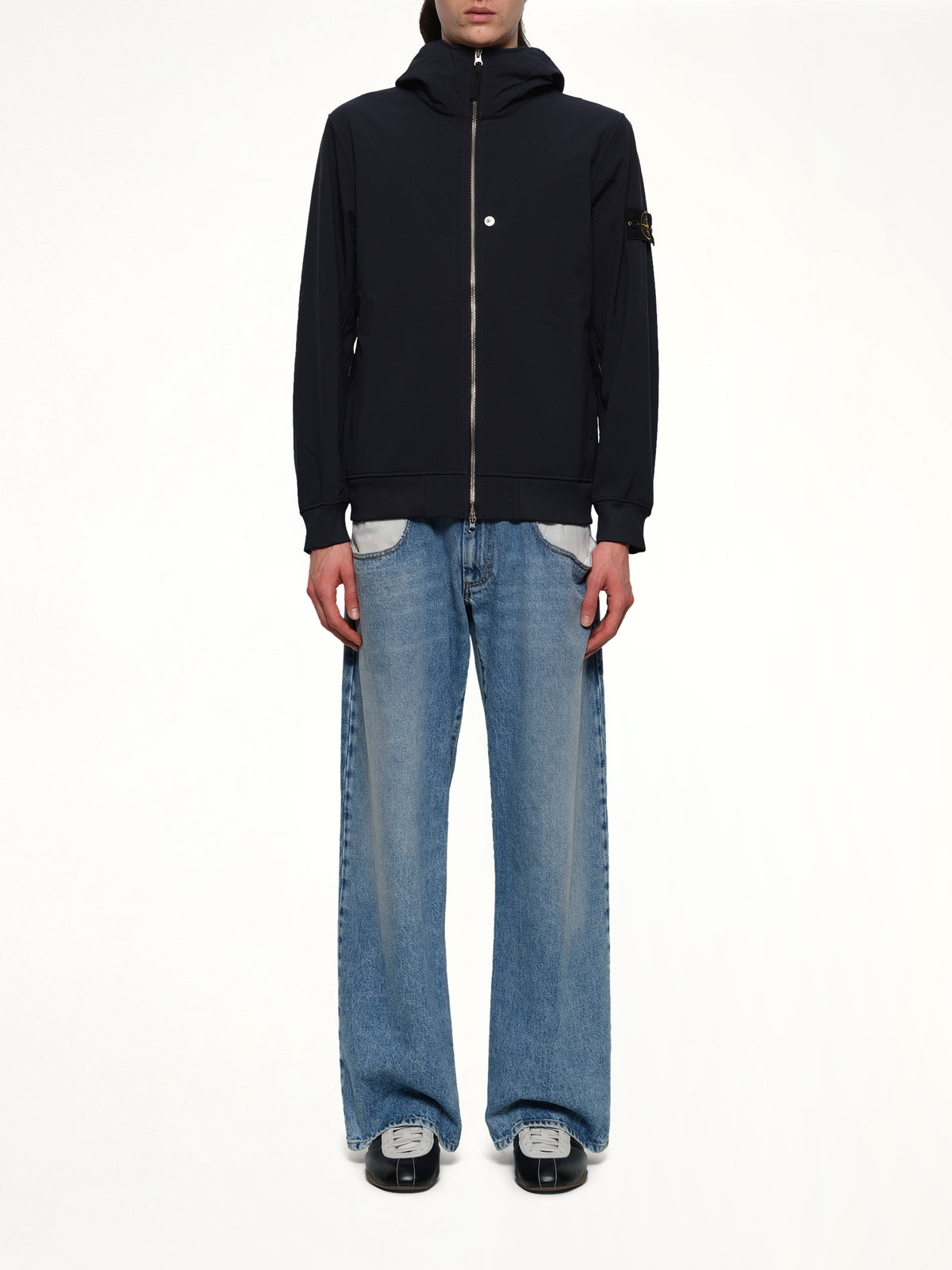 Q100004 Soft Shell Hooded Jacket in Navy