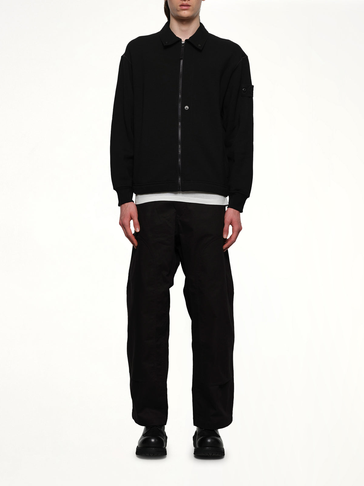 610005 Ghost Zip Up Cardigan in Black