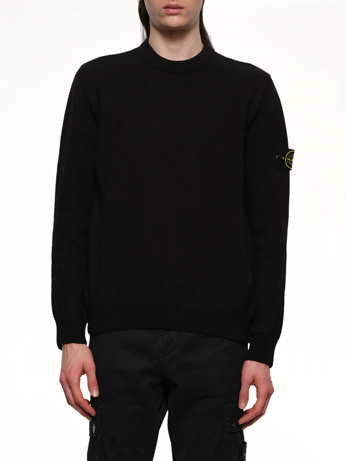 510004 Wool Crew Neck Sweater in Black