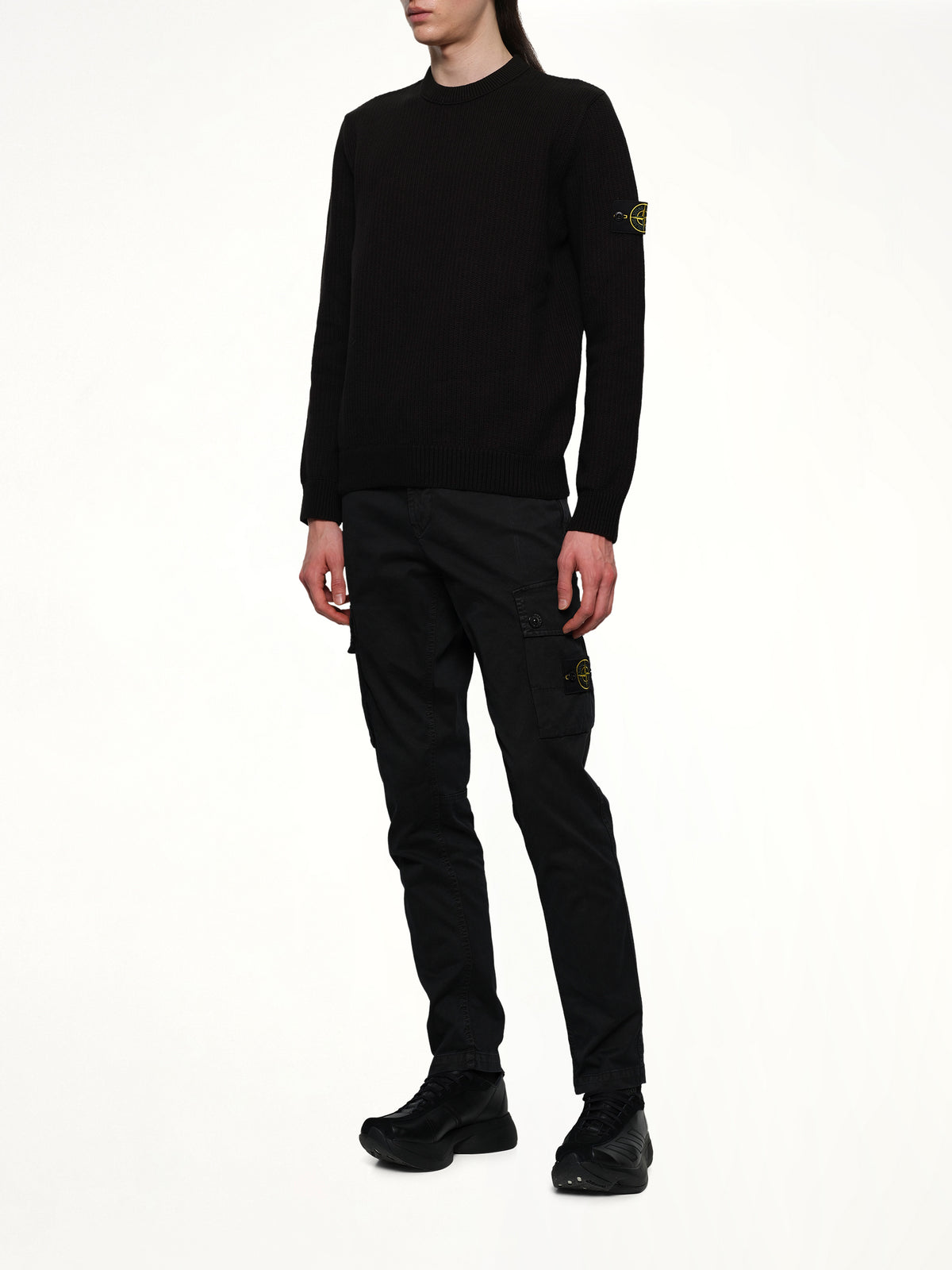 510004 Wool Crew Neck Sweater in Black