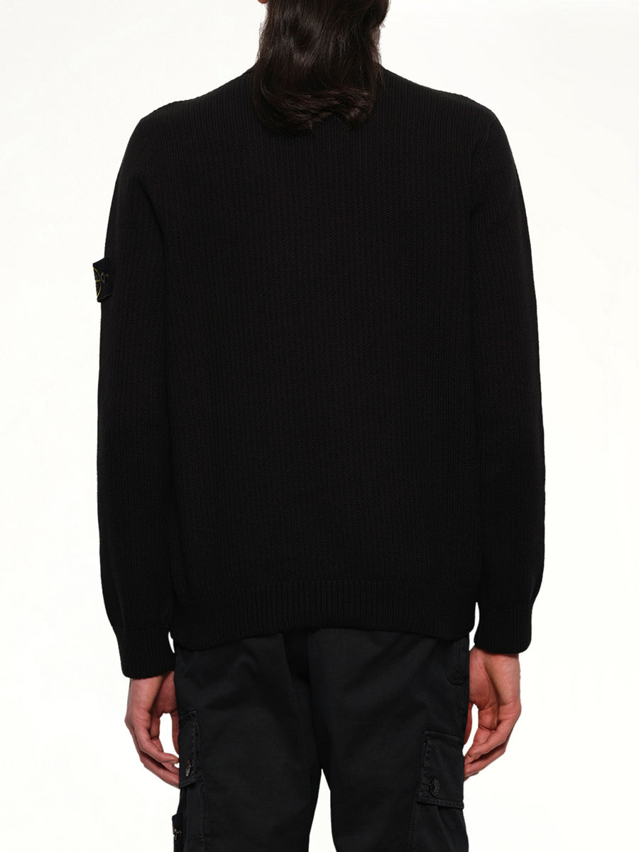 510004 Wool Crew Neck Sweater in Black