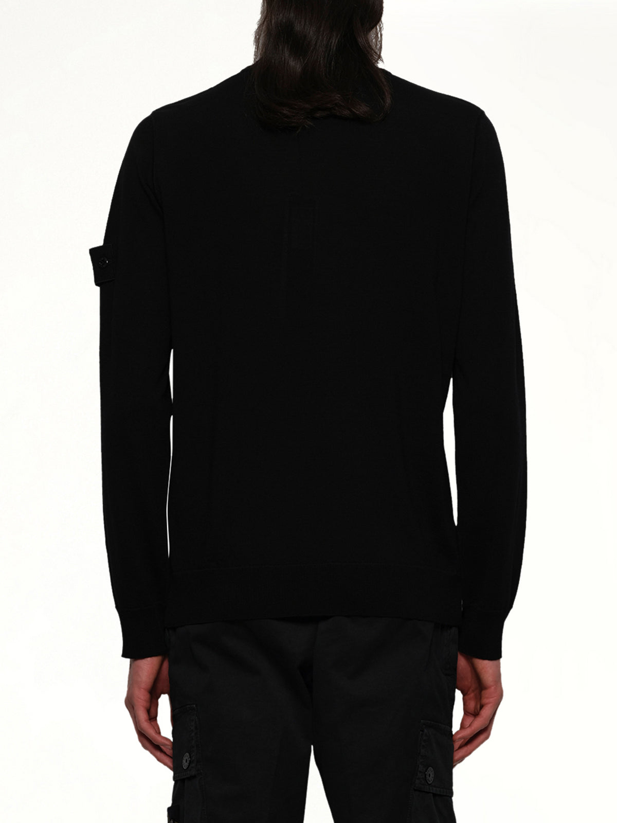 510007 Wool Crew Neck Sweater in Black