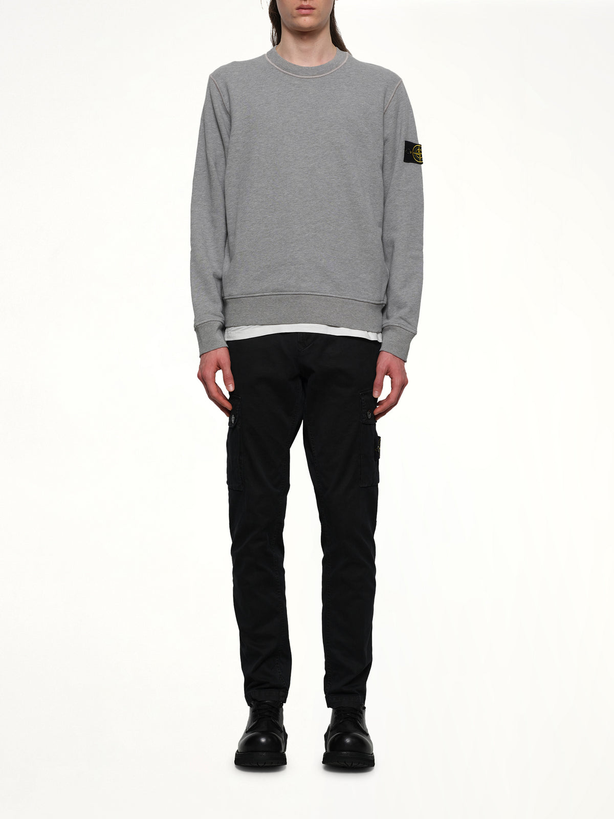 6100060 Organic Cotton Sweatshirt in Melange Grey