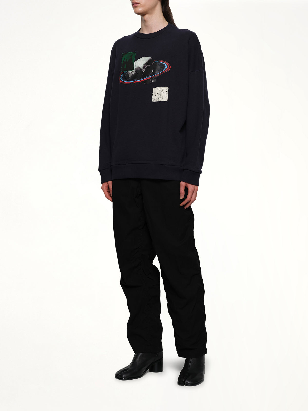 Graphic Patches Sweatshirt in Navy