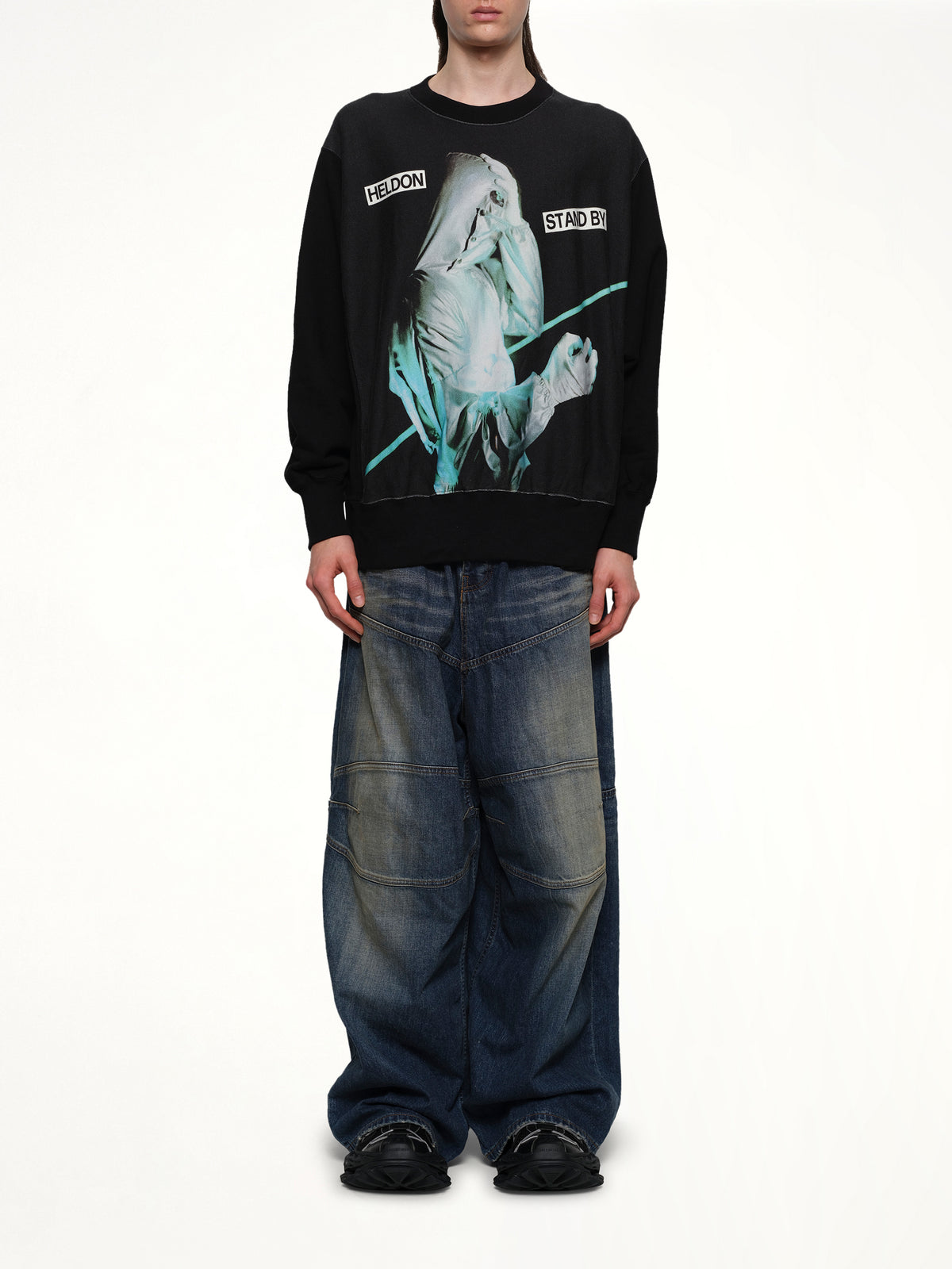 Heldon Stand By L/S T-Shirt in Black