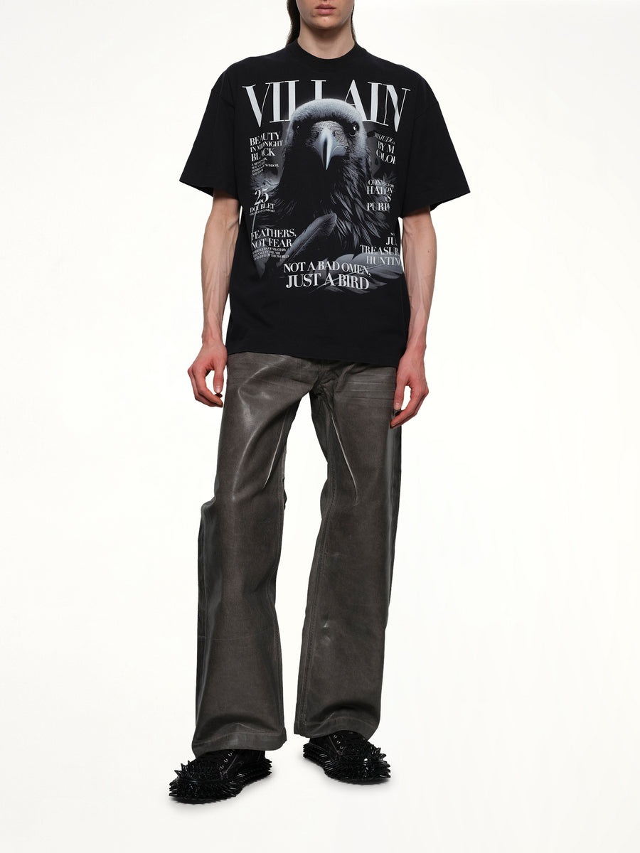 Villain Cover Print T-Shirt in Black