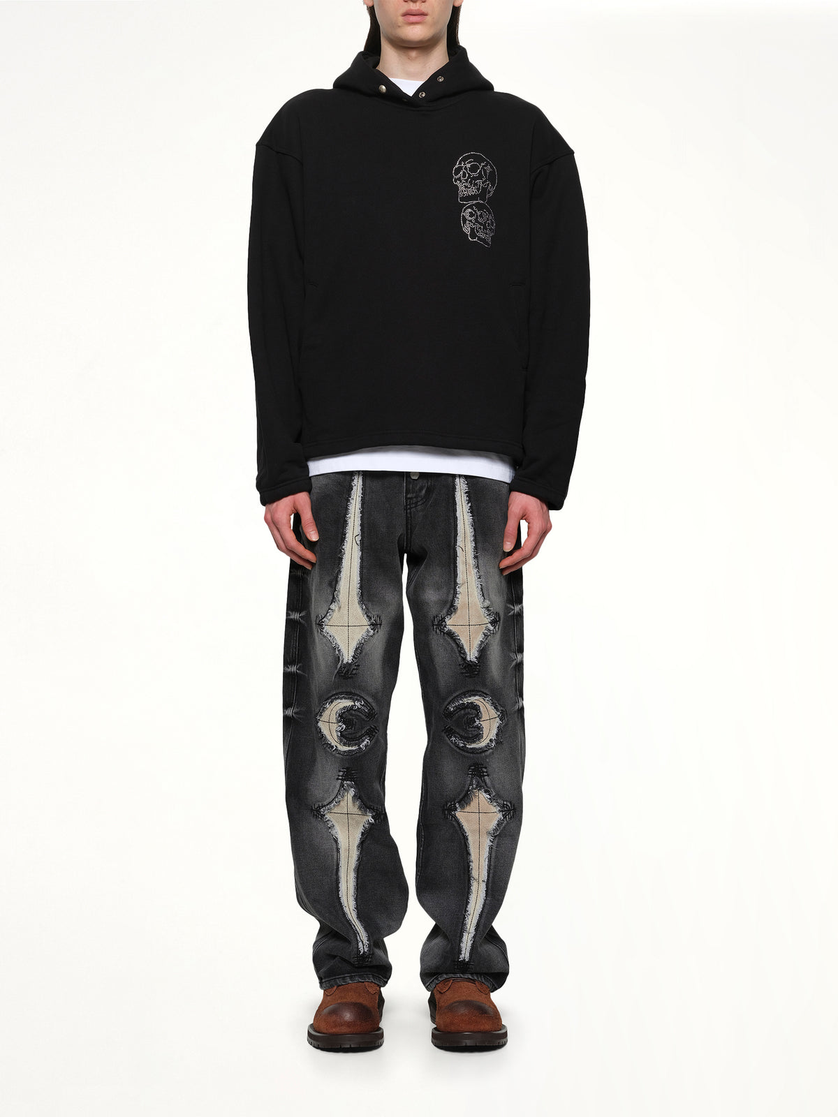 TC Angels Crystal Embellished Hoodie in Black
