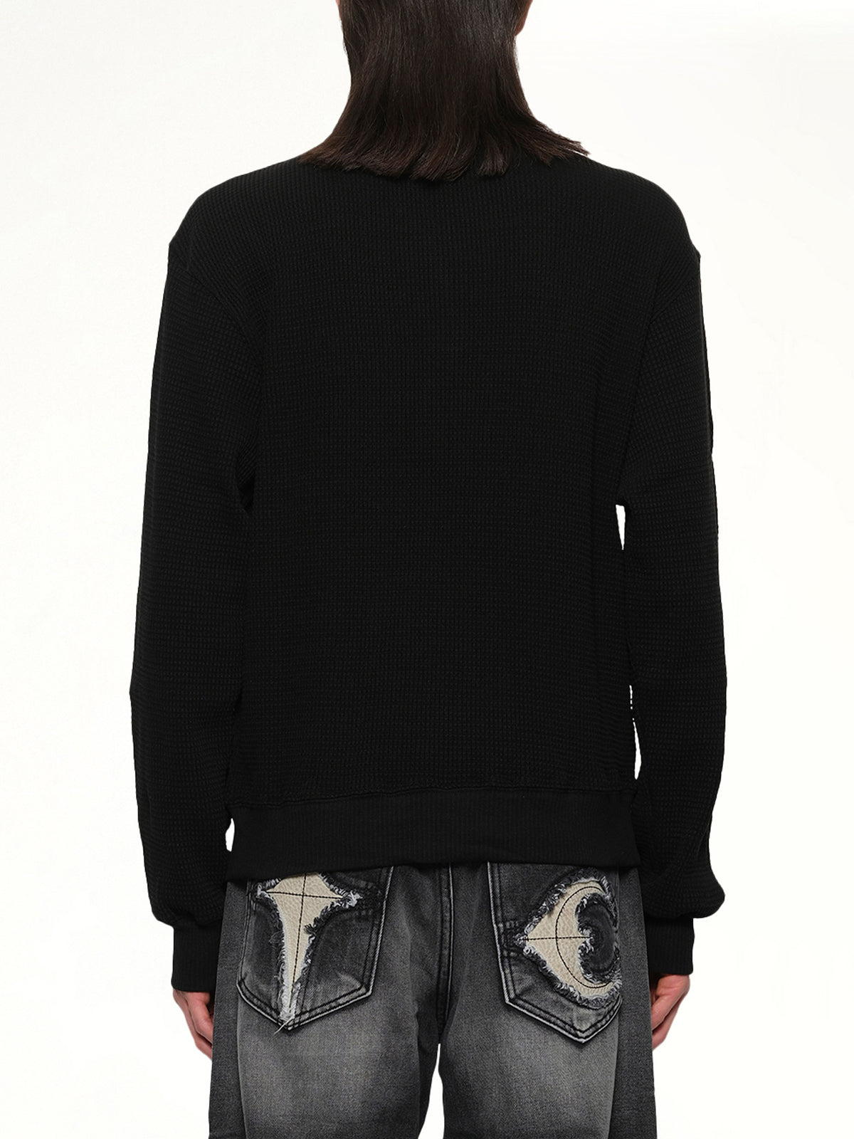TC Long Sleeve Polo in Black