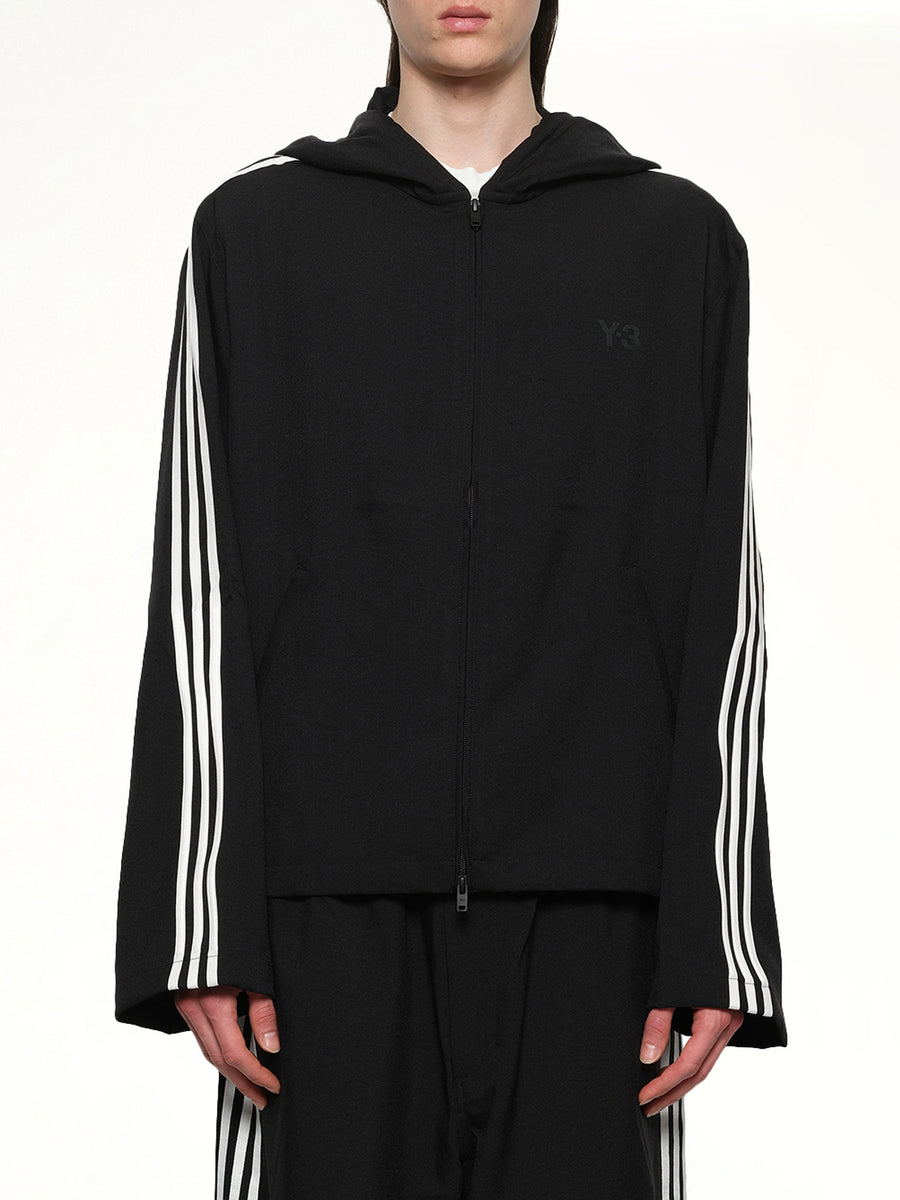Hooded Track Top 3-Stripes in Black