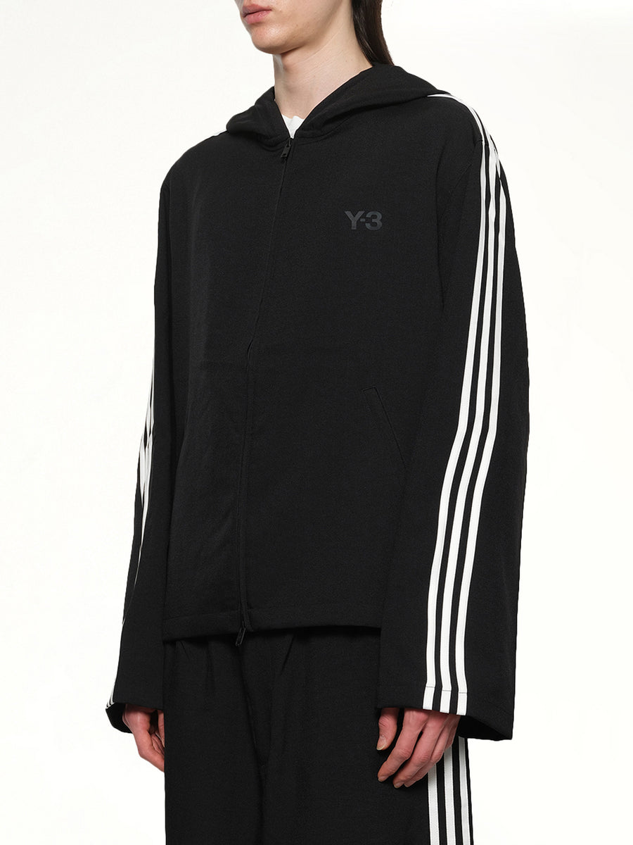 Hooded Track Top 3-Stripes in Black