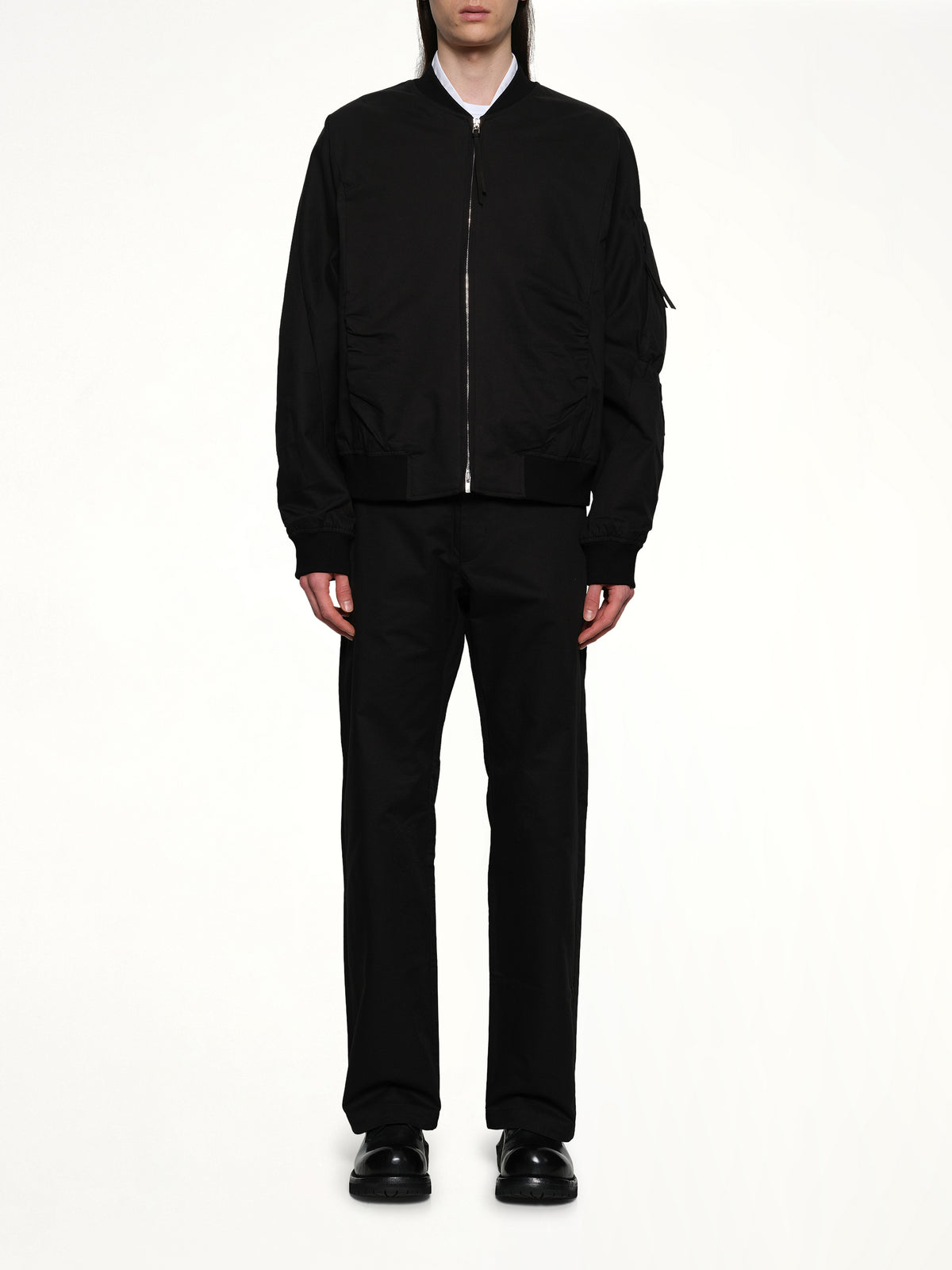 Shirring Bomber in Black