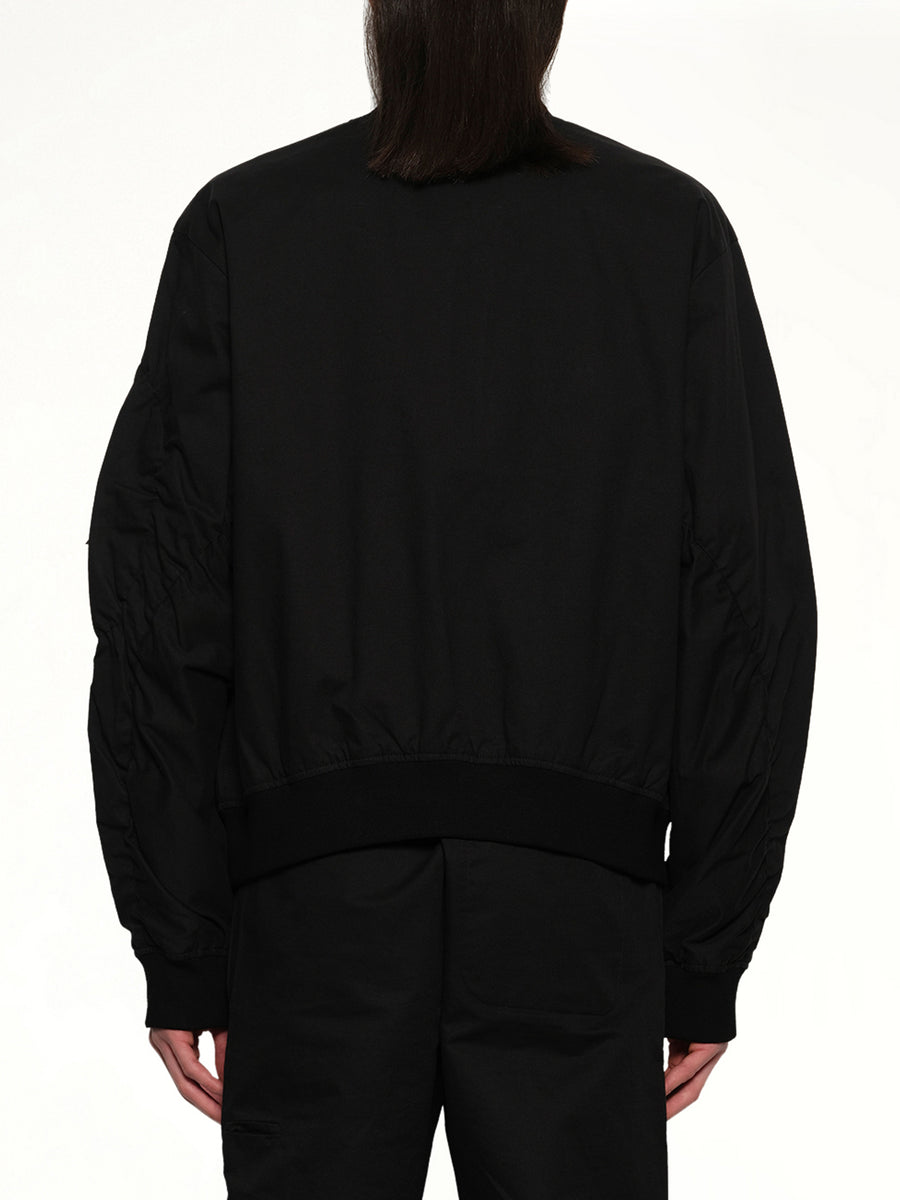 Shirring Bomber in Black