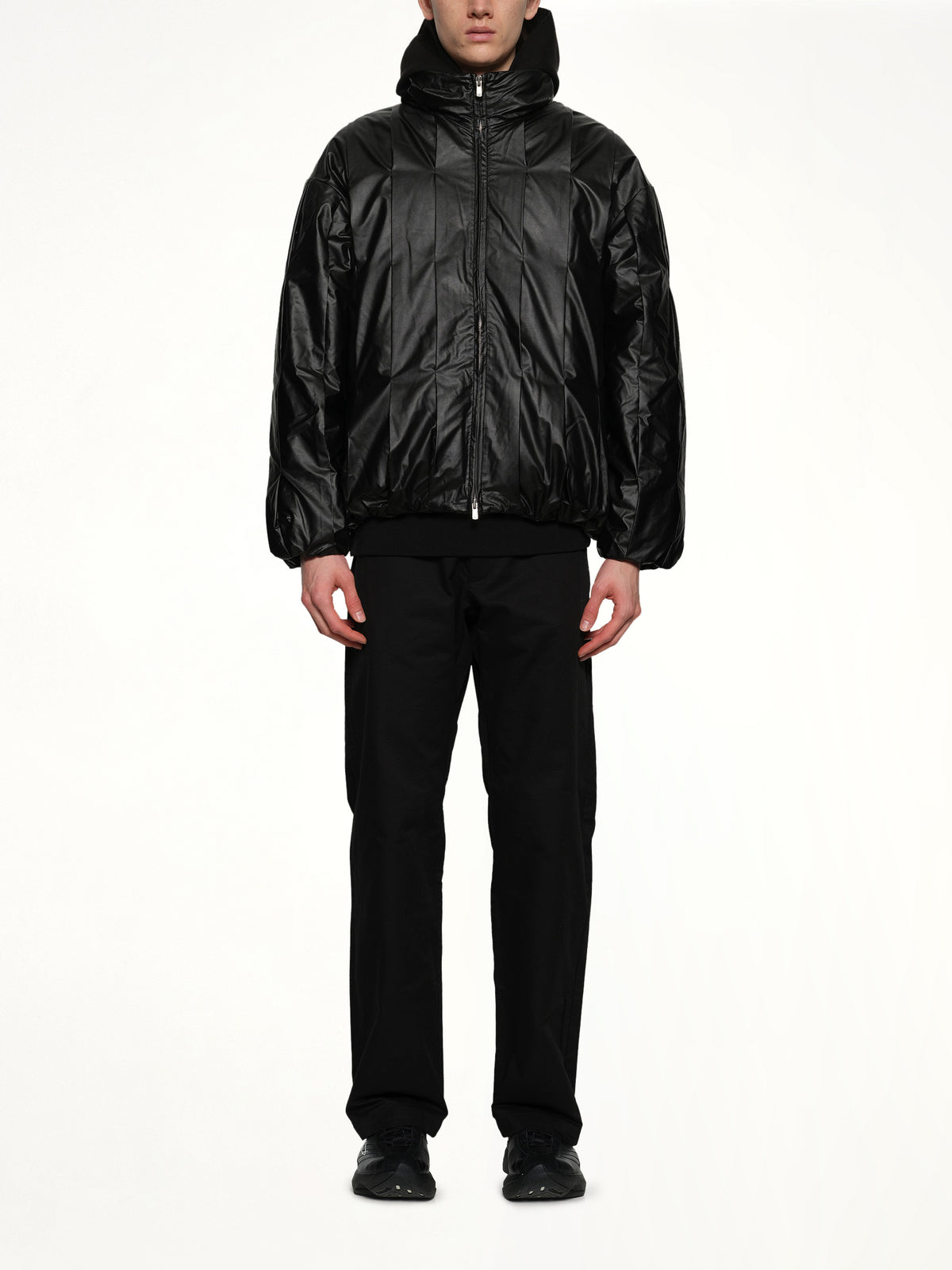 Cocoon Down Jacket in Metallic Black