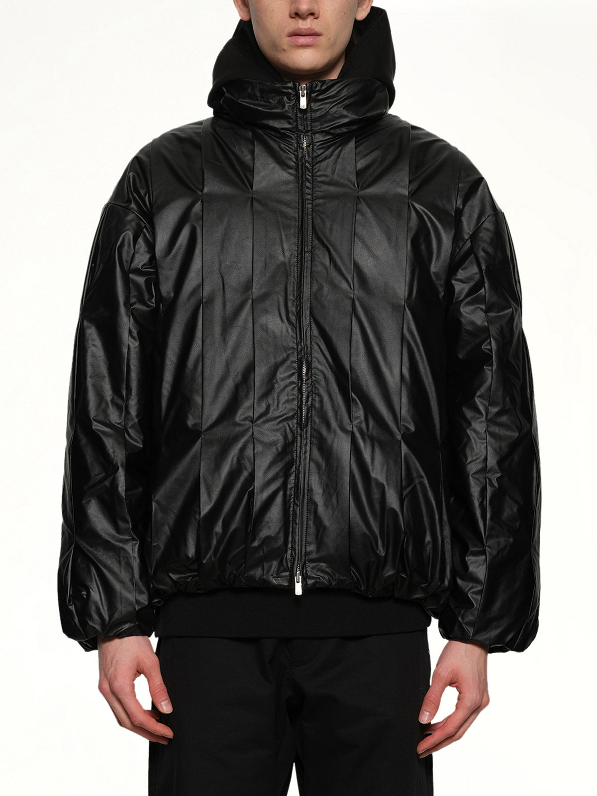 Cocoon Down Jacket in Metallic Black