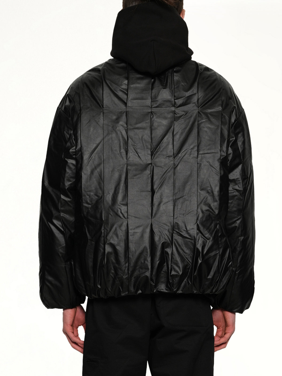 Cocoon Down Jacket in Metallic Black