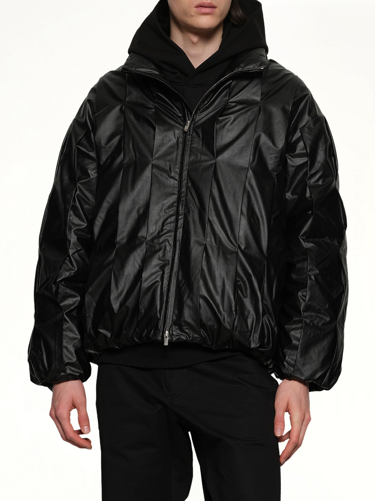 Cocoon Down Jacket in Metallic Black
