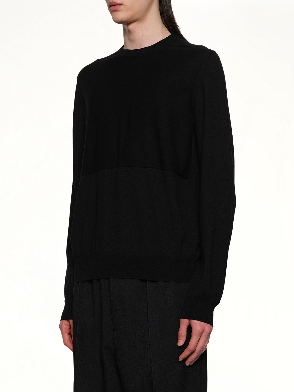 Superfine Merino Wool Sweater in Black