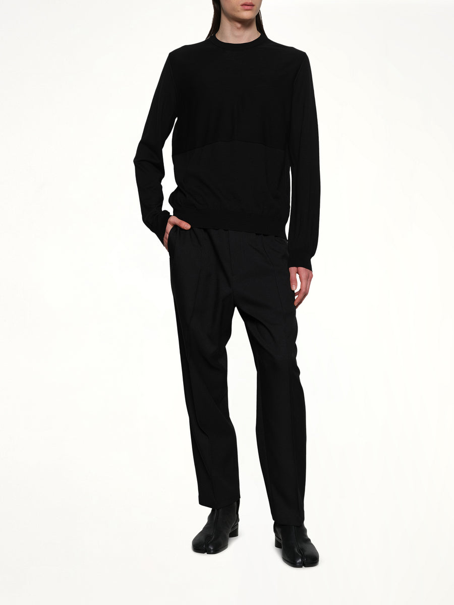 Superfine Merino Wool Sweater in Black