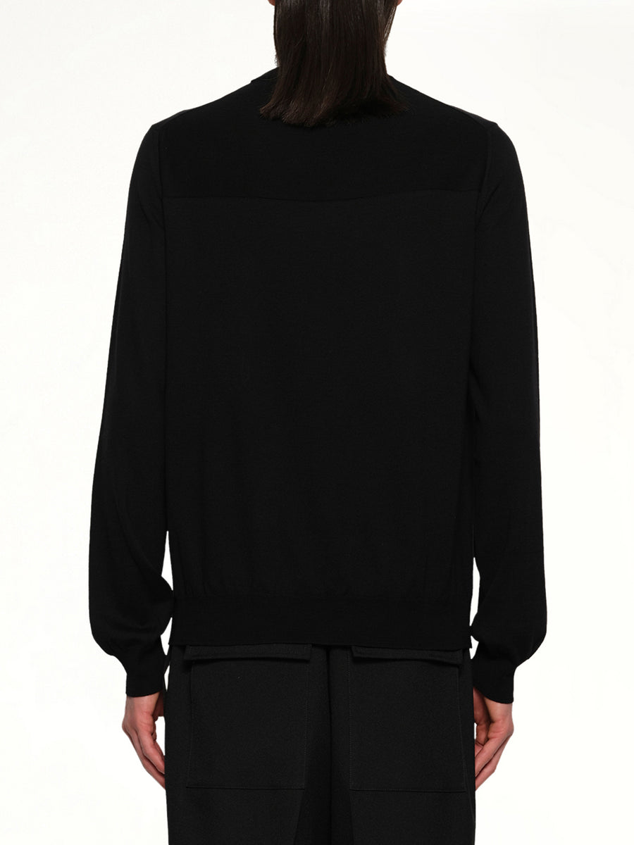 Superfine Merino Wool Sweater in Black