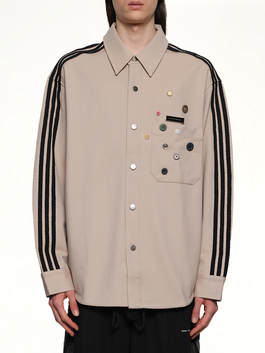 3 Stripe Shirt in Stone Khaki