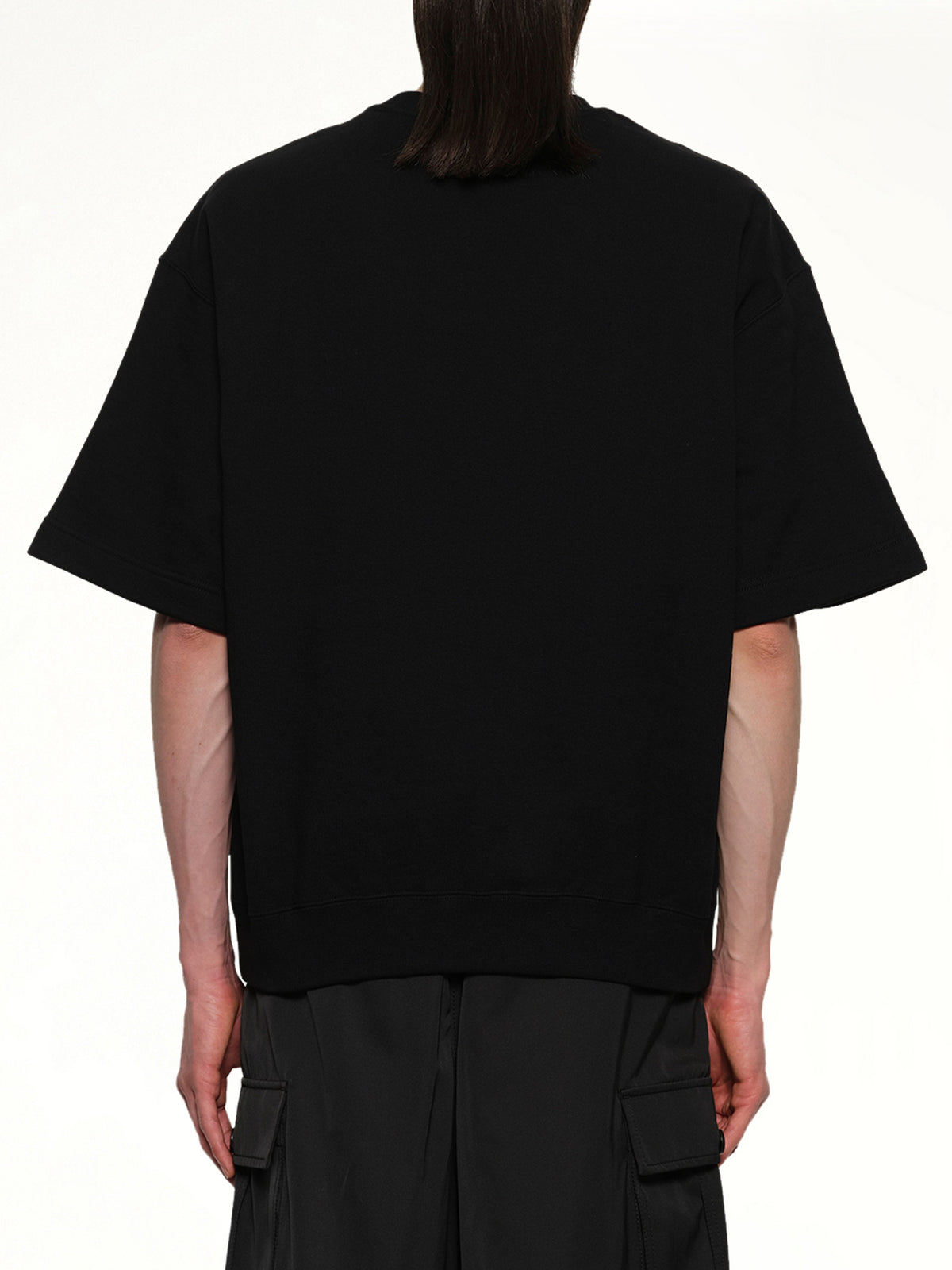 Crewneck Short Sleeve Sweatshirt in Black