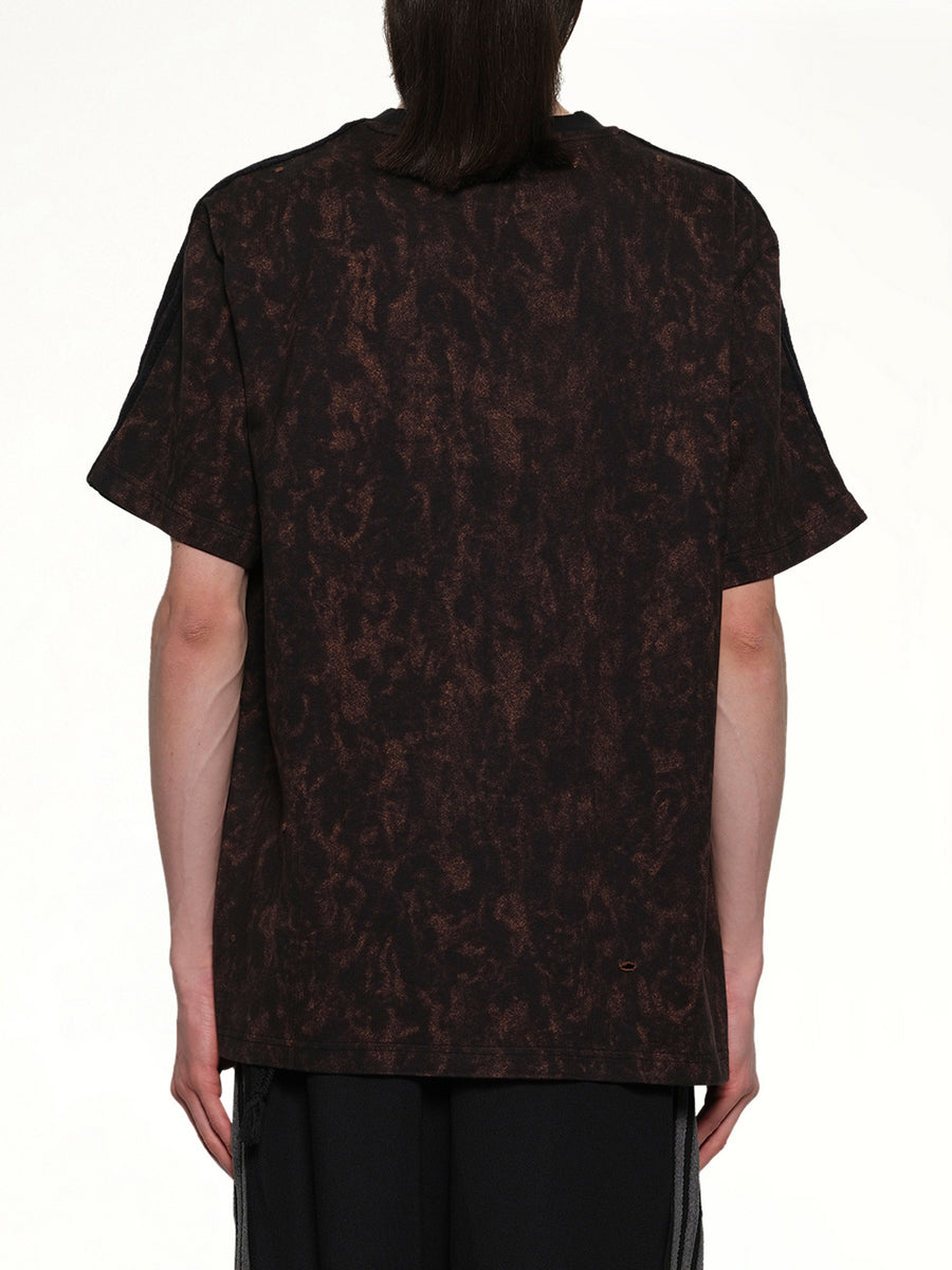 Bleaching Effect T-Shirt in Black/Wild Brown