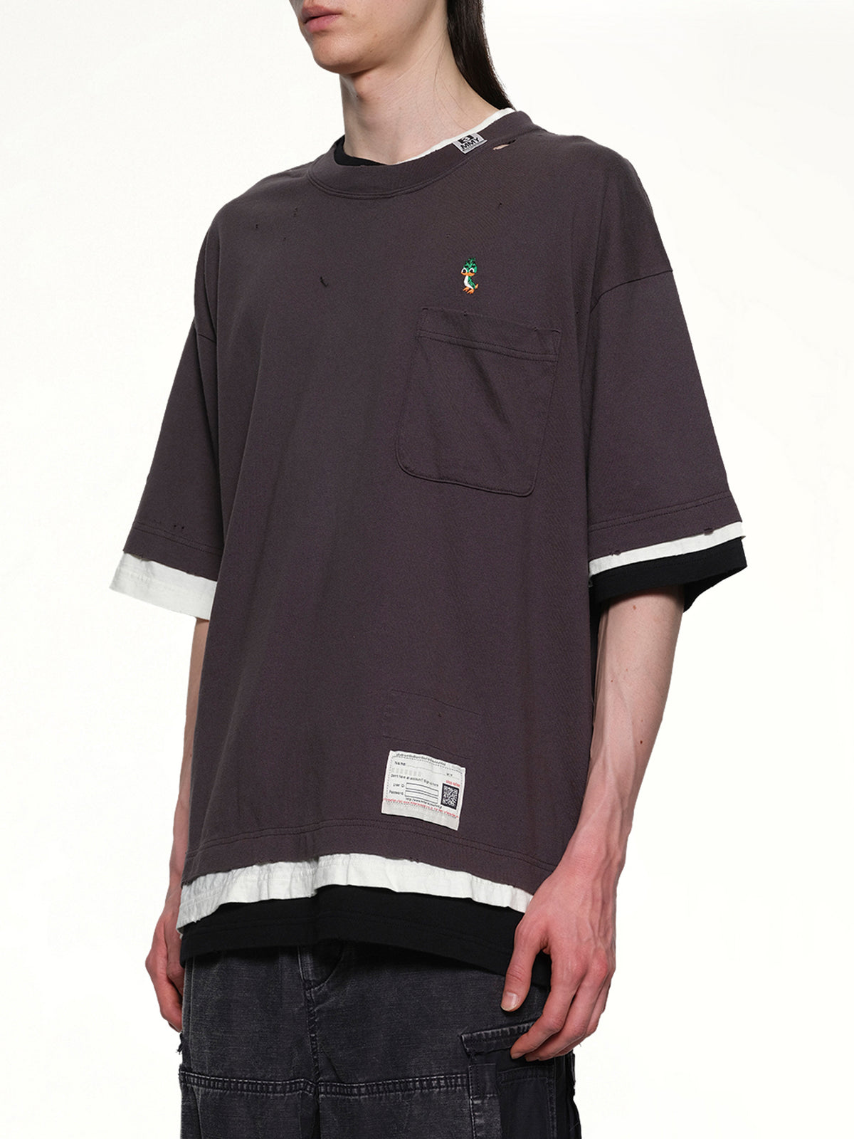 Triple Layered T-Shirt in Black