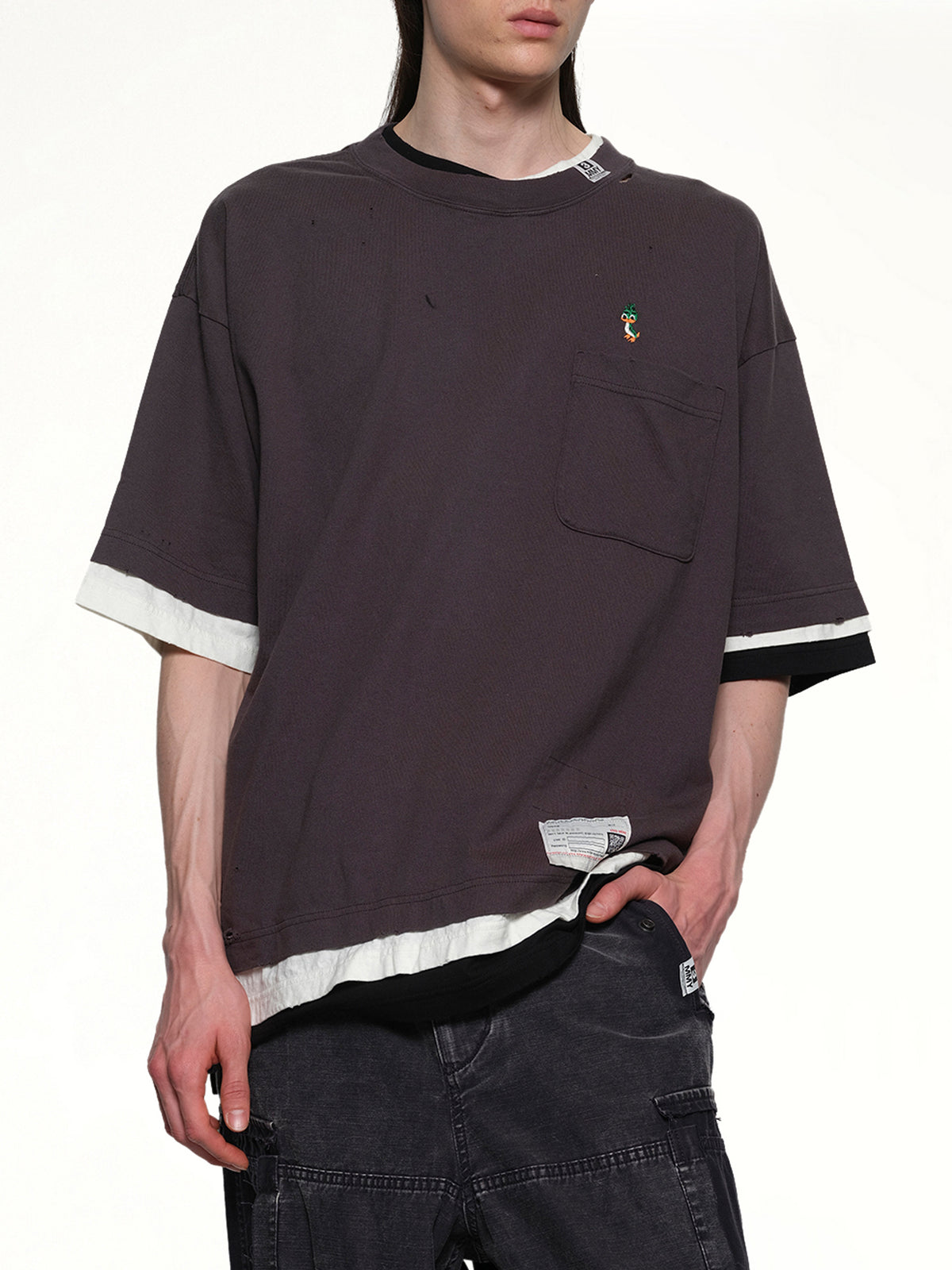 Triple Layered T-Shirt in Black