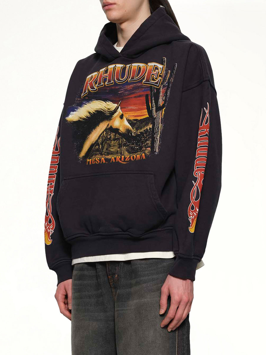 Mesa Stallion Hoodie in Vintage Black/Red