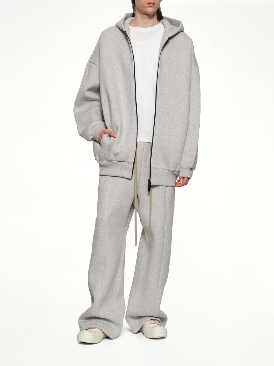 Zip Hoodie in Melange Grey