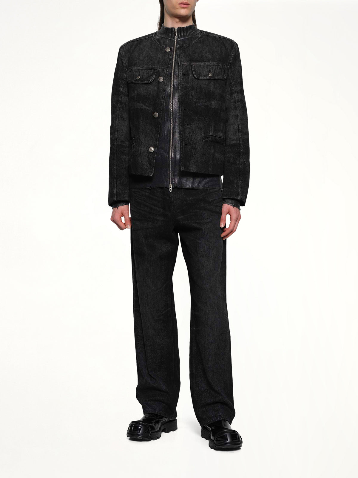 D-ABERDEEN-FSH2 Runway Jacket in Black
